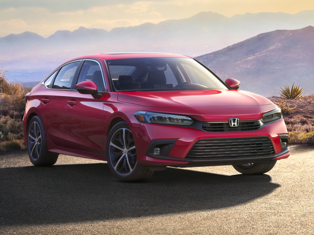 A red Honda vehicle parked outdoors